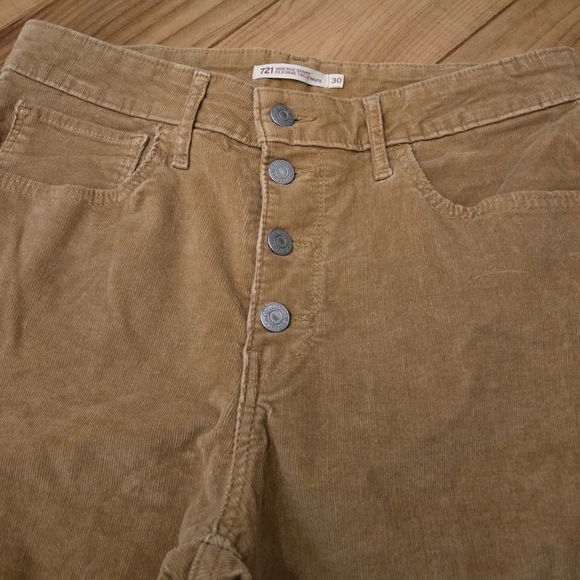 Ladies Levi 721 size 30 corduroy skinny pants - Picture 2 of 11